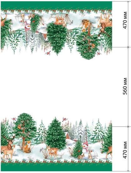 Скатерть "Этель" Новогодний лес 148х220 см с ГМВО, 100% хл, саржа 190 гр/м2