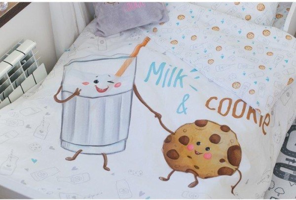 Постельное бельё "Этель" Milk&Cookie 143*215 см, 150*214 см, 50*70 см -1 шт, 100% хл, бязь 125 г/м2