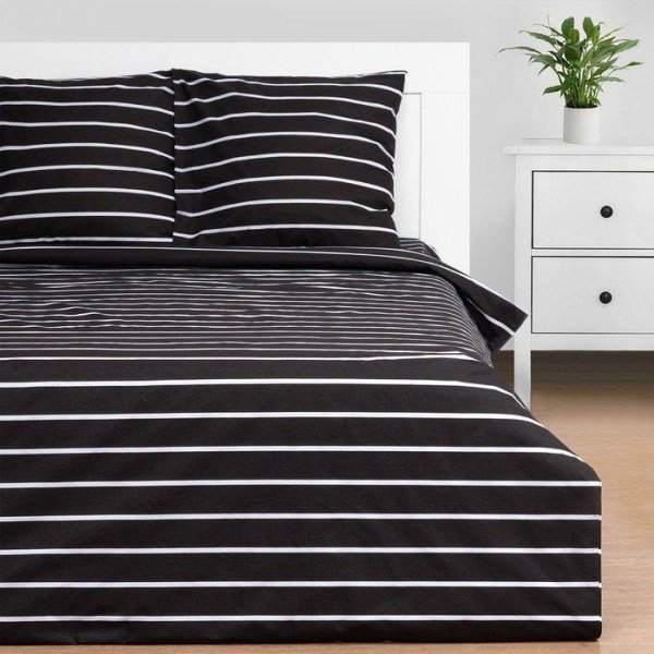 Постельное бельё Этель Дуэт Black stripes 143х215 см-2шт, 220х240 см, 70х70см-2шт, 100% хлопок, поплин