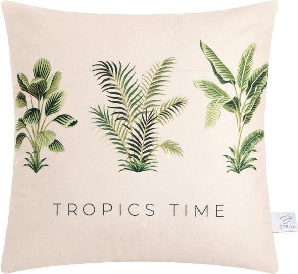 Наволочка Этель "Tropics time", 40*40 см, 100 п/э, велюр