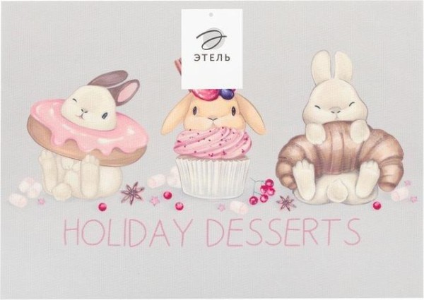 Набор салфеток на стол "Holiday desserts", ПВХ, 40*29 см, 2 шт